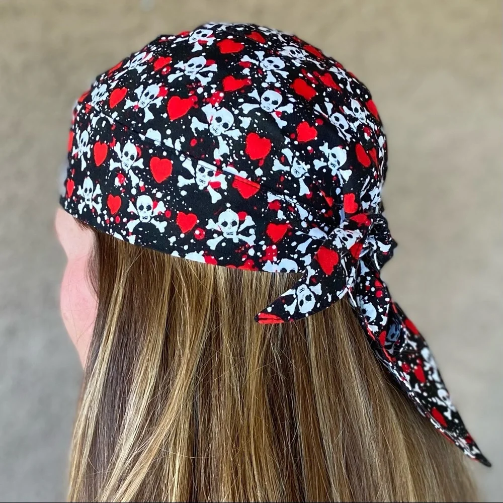 Head Scarf Biker HEAD WRAP Skull Design BY THAT’S a WRAP